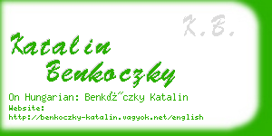 katalin benkoczky business card